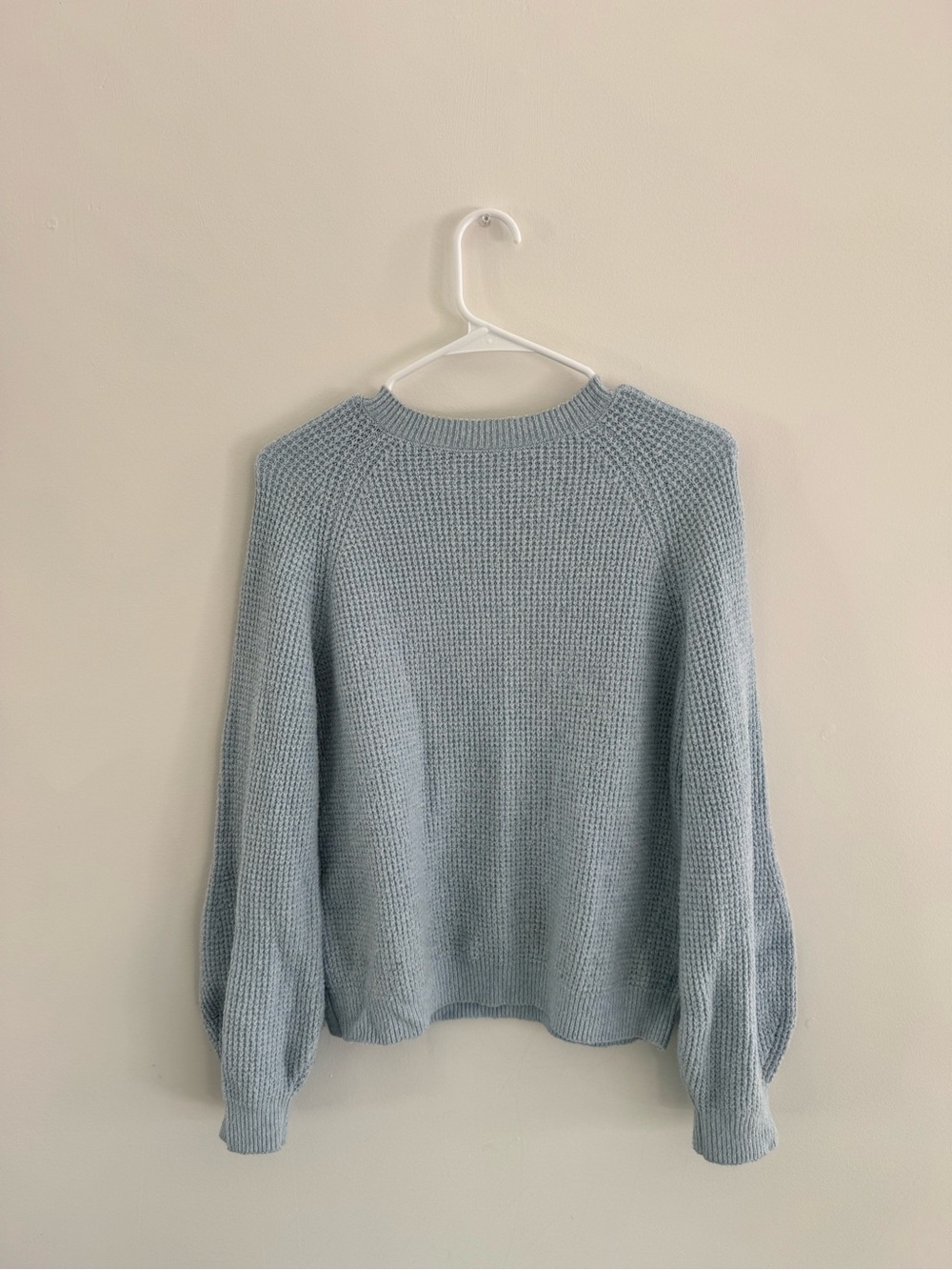 bp Light Blue Crewneck Waffle-Knit Sweater